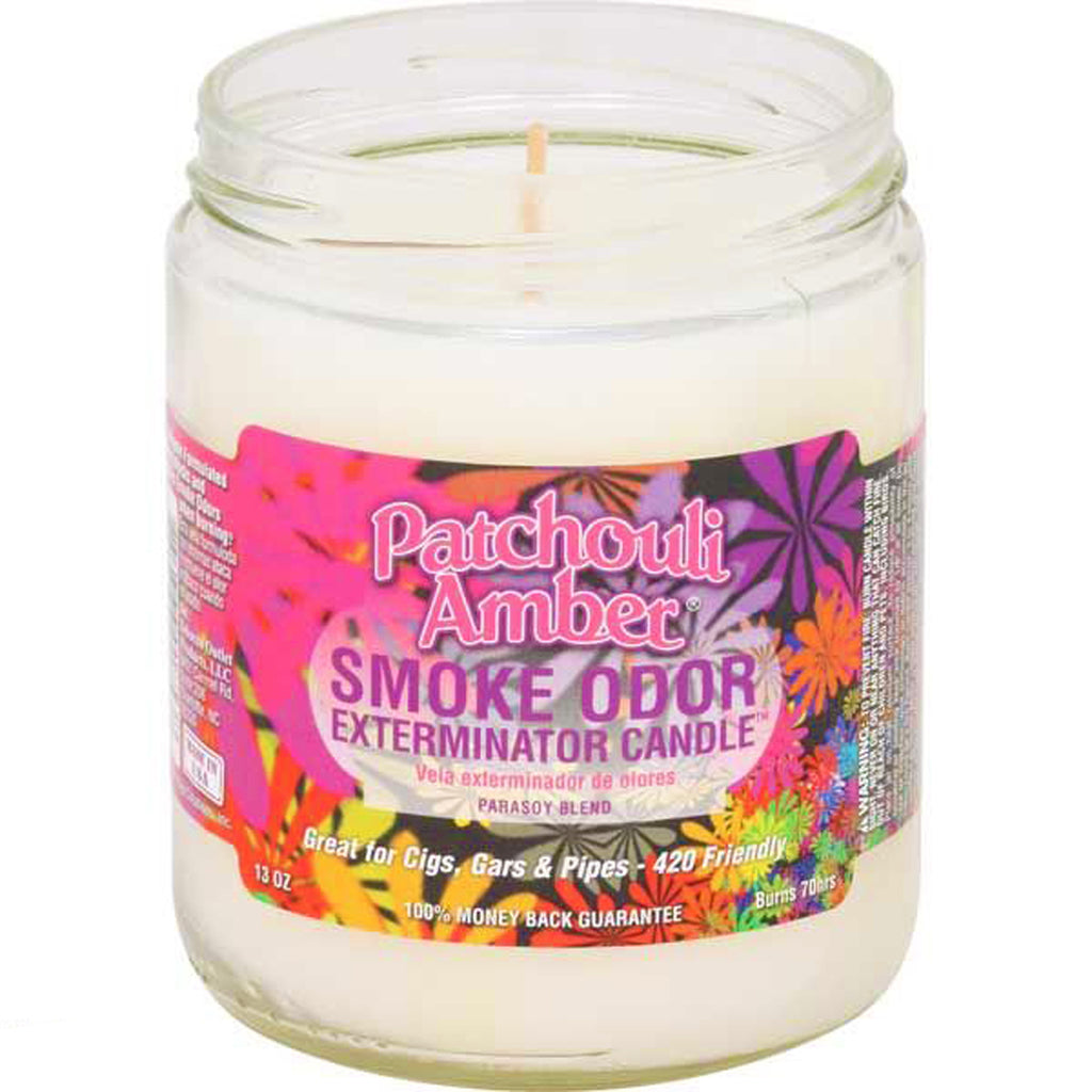Smoke Odor Patchoulli Amber Candle