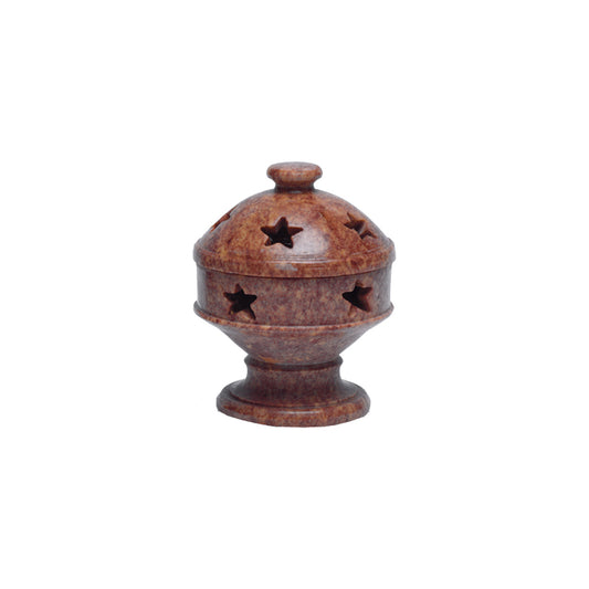 Soapstone Incense Burner With Stars