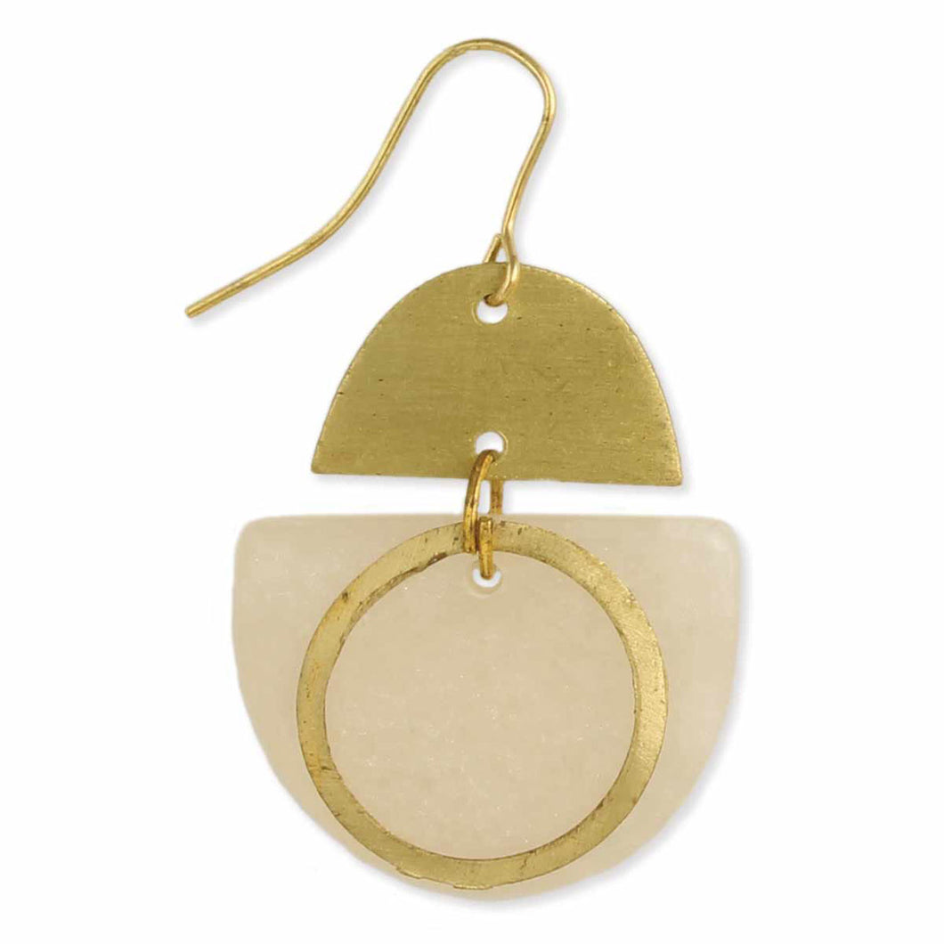 Soft Statements Brushed Gold & Resing Earrings