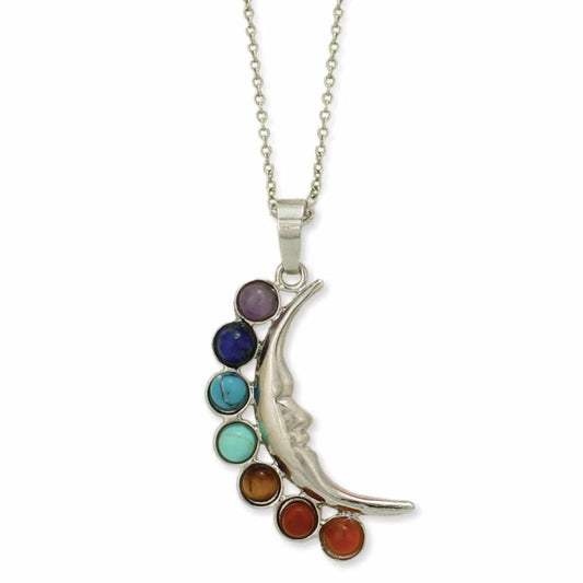 Spiritual Nights Chakra Stone Moon Necklace