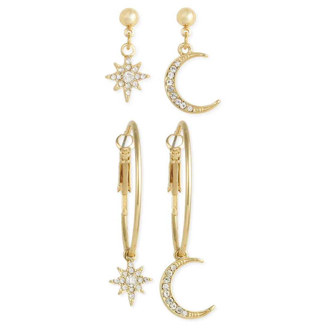 Starry Night Celestial Earrings Set