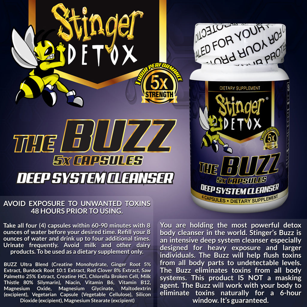 Stinger Buzz 5X Extra Strength Grape Capsules 4ct