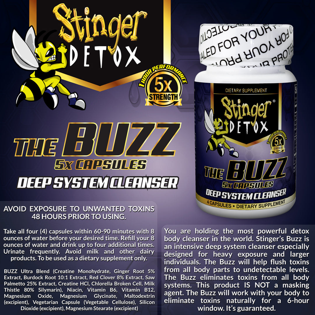 Stinger Buzz 5X Extra Strength Grape Capsules 4ct