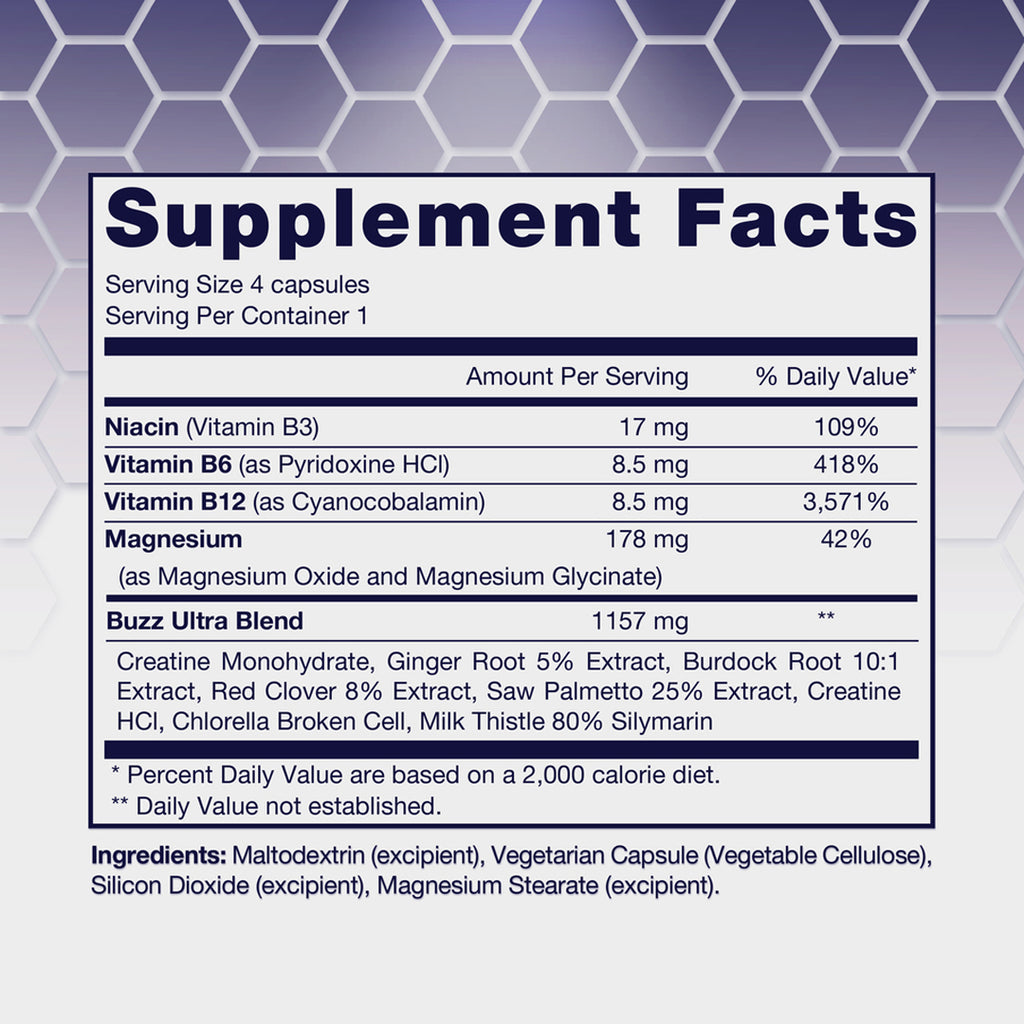 Stinger Buzz 5X Extra Strength Grape Capsules 4ct