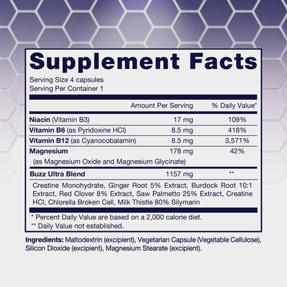 Stinger Buzz 5X Extra Strength Grape Capsules 4ct