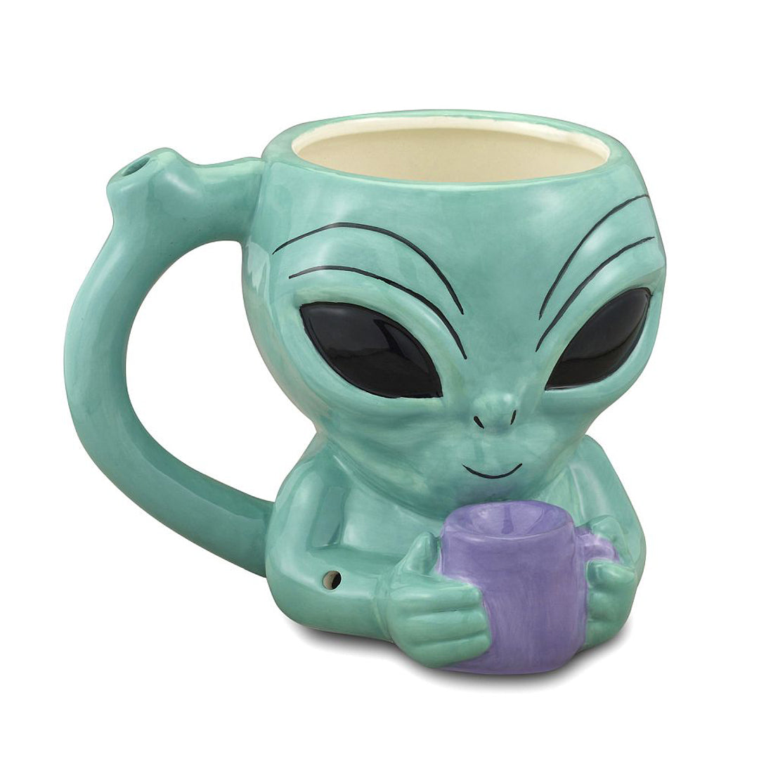 Teal Alien Mug Pipe