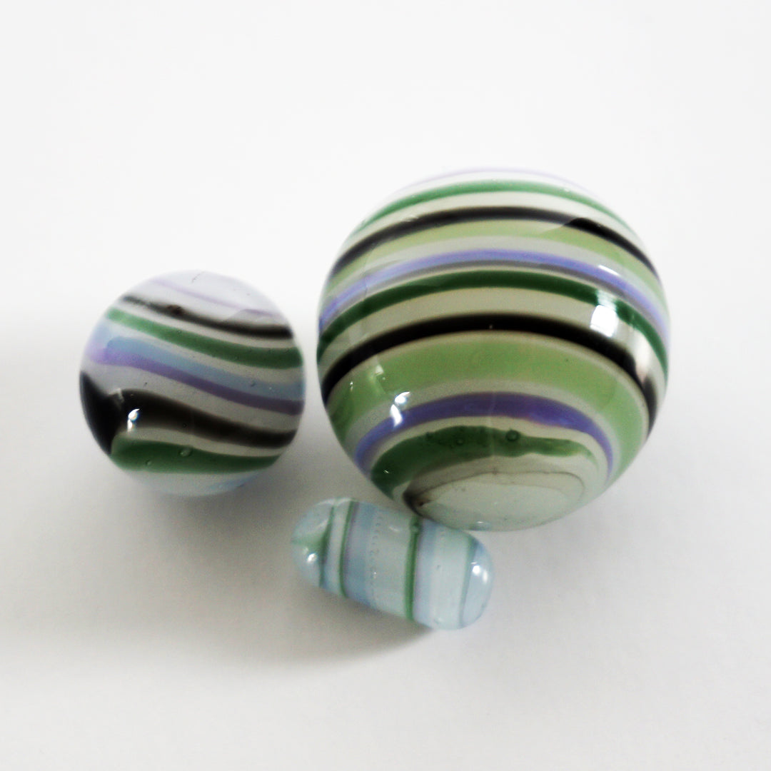 Terp Slurper Colorful Pill & Marble Set - 3 Piece - Striped
