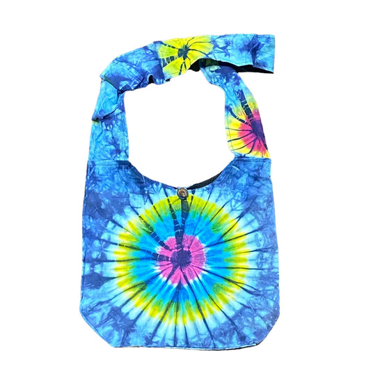 Tie-Dye Circle Hobo Bag - Blue