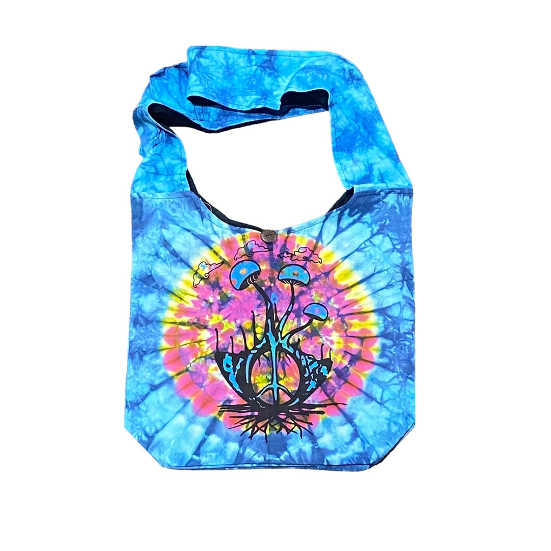 Tie-Dye Mushroom Hobo Bag - Blue