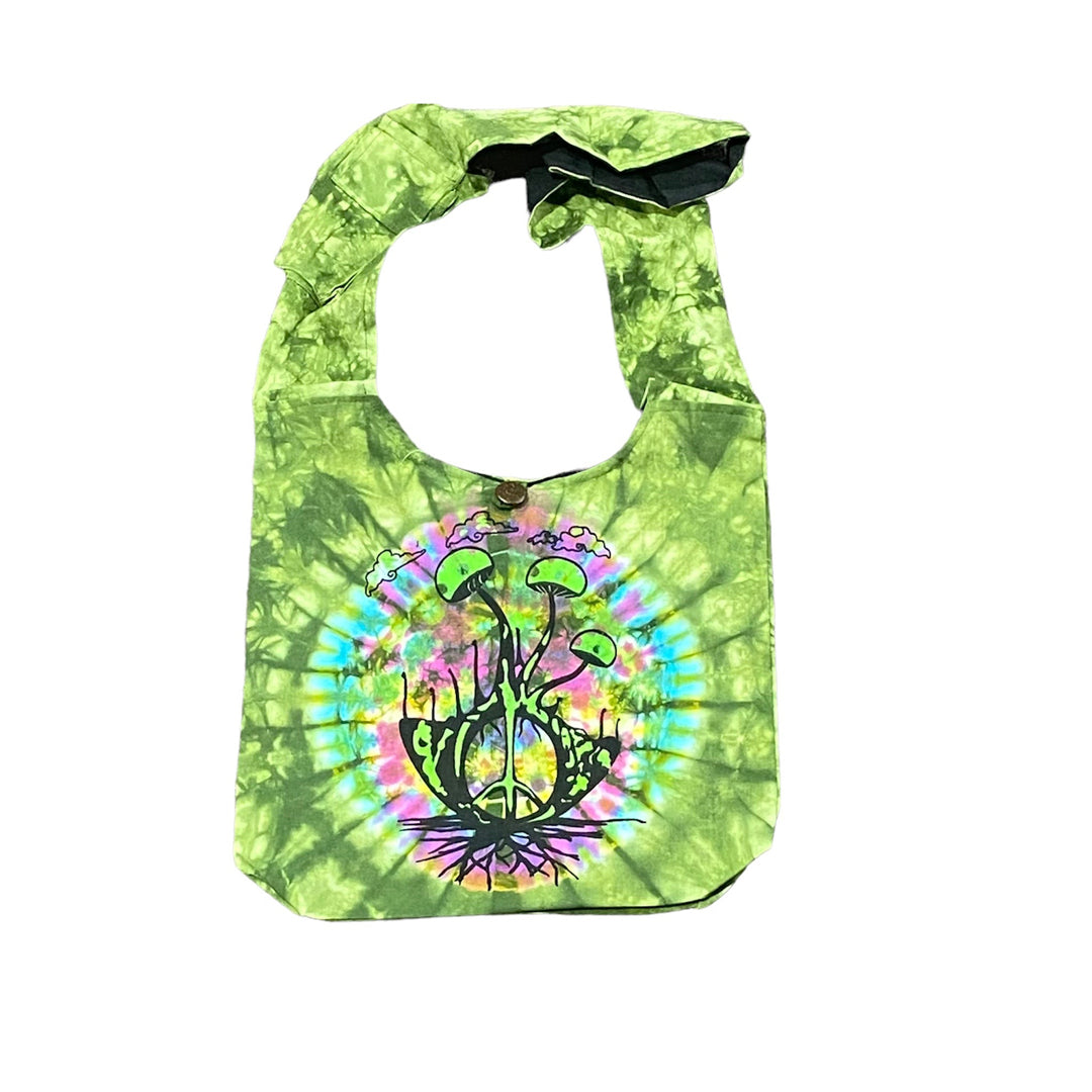 Tie-Dye Mushroom Hobo Bag - Green