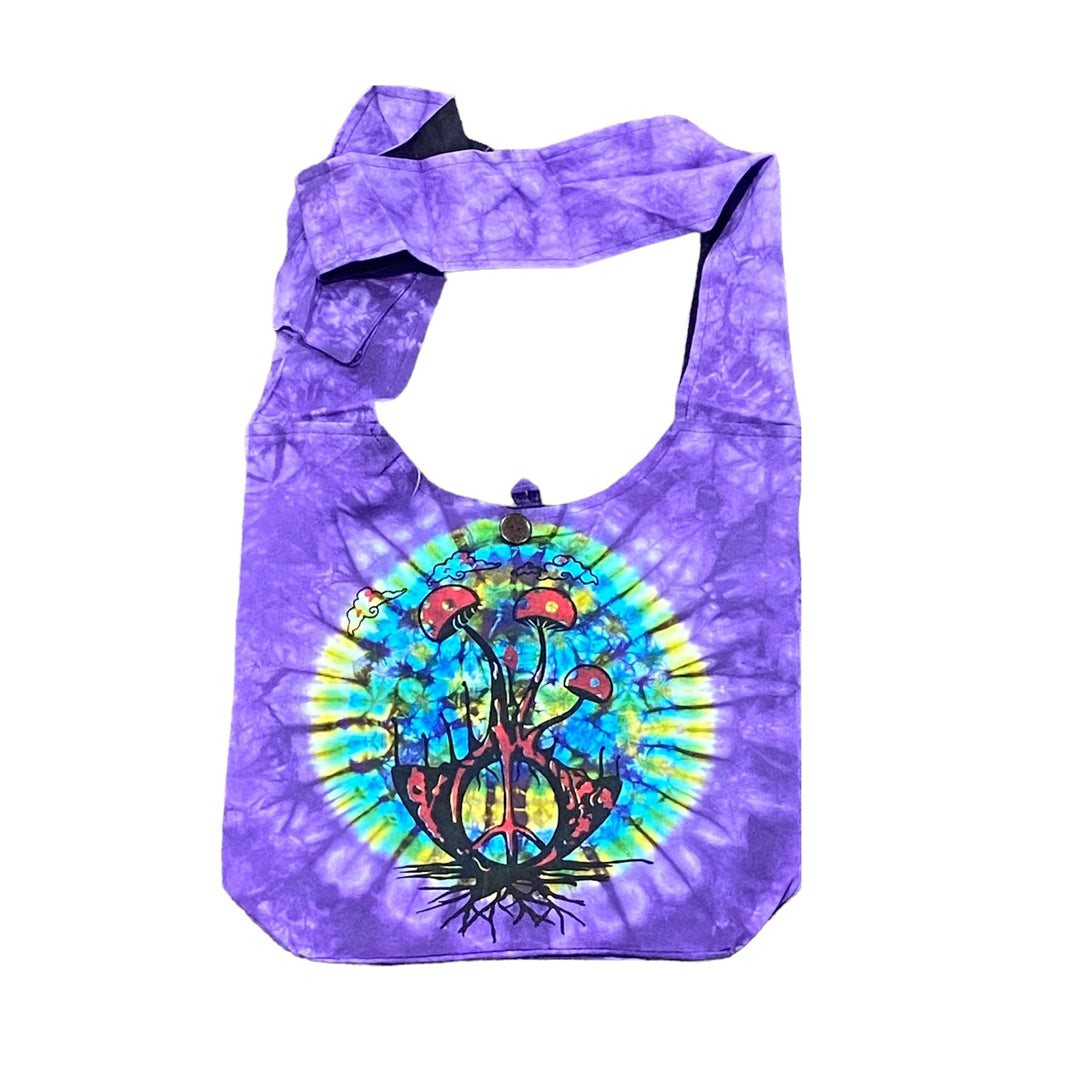 Tie-Dye Mushroom Hobo Bag - Purple