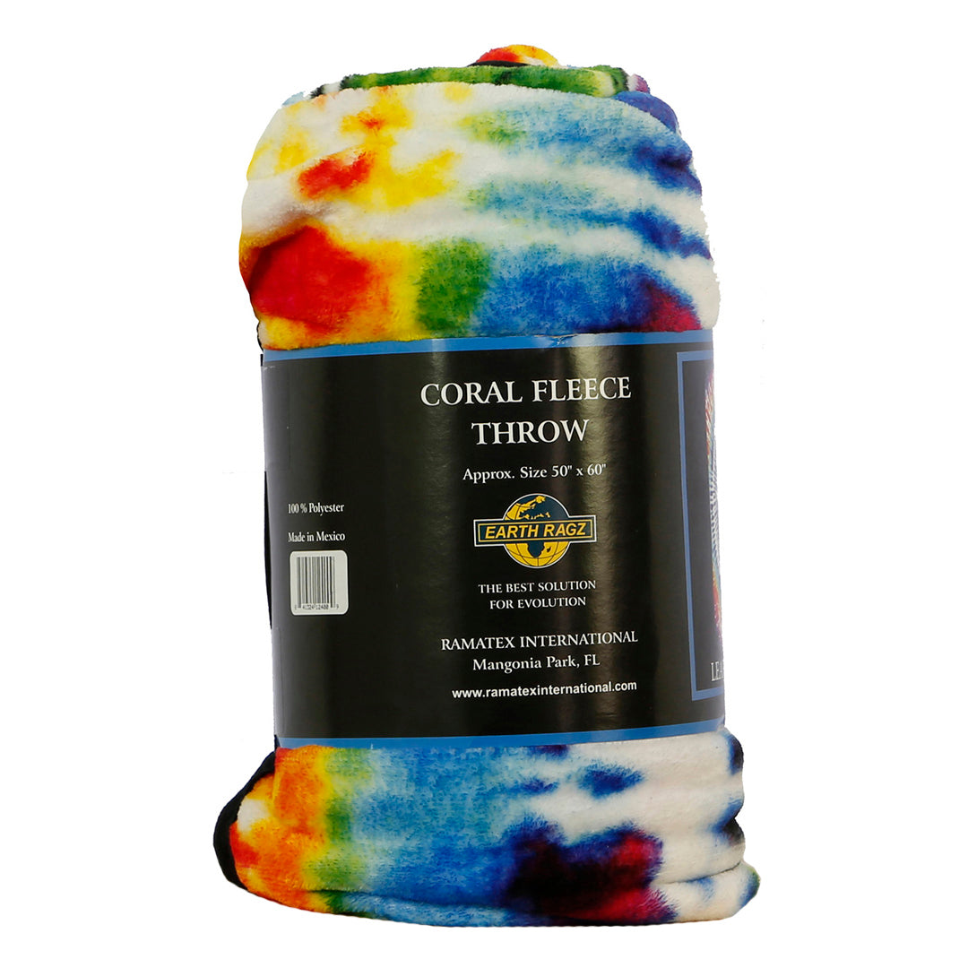 Tie-Dye Pot Leaf Fleece Throw Blanket