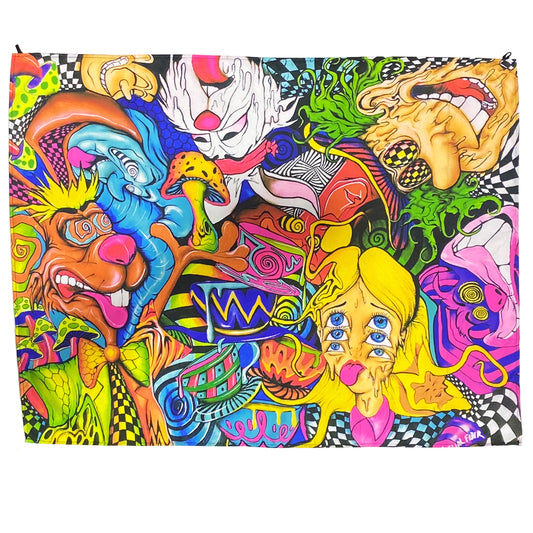 Trippy Alice UV Reactive Tapestry - Large