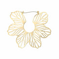 Tropical Dreams Gold Leaf Hoop Earrings
